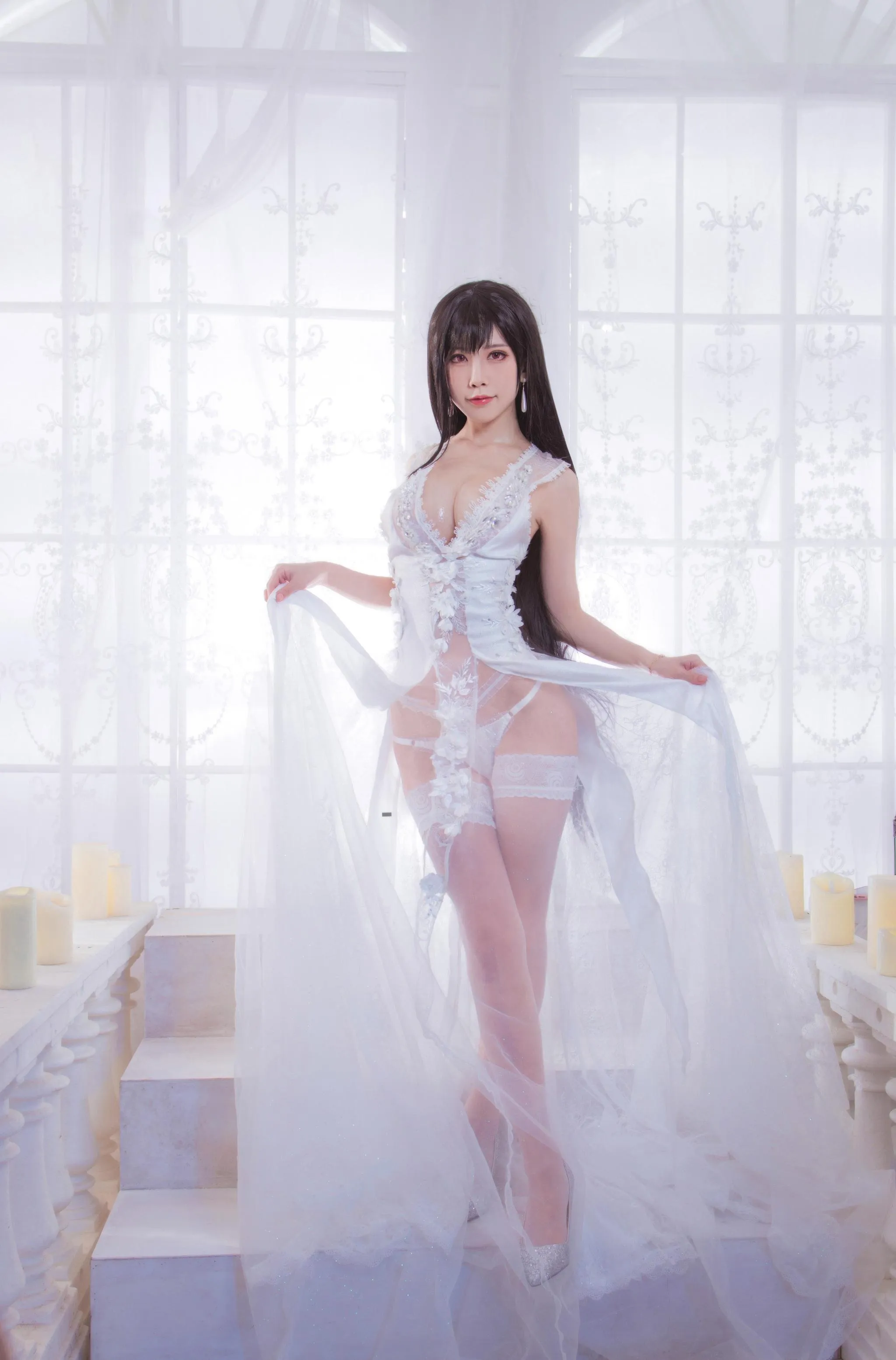 水淼Aqua – NO.63 蒂法蜜蜂婚纱黑皮蜜蜂 [88P]插图8